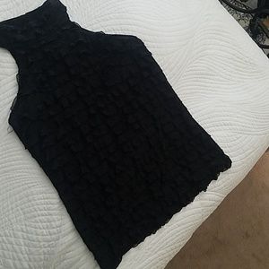 Very important pieces black ruffle top